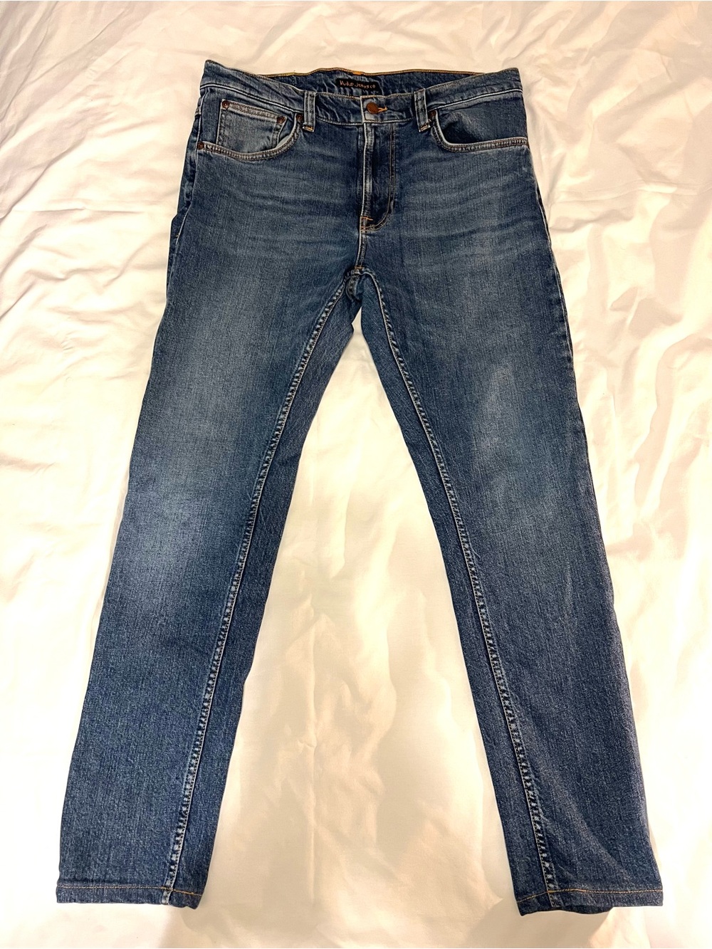 Nudie Jeans Lean Dean Blue Vibes Eco-Friendly Materials Mens Jeans W33 L32